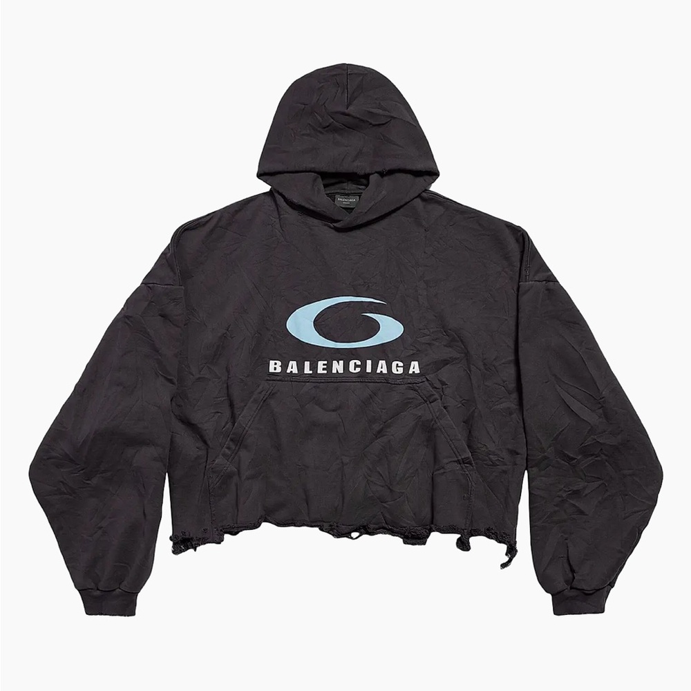 Balenciaga Loop Sports Icon Cropped Hoodie